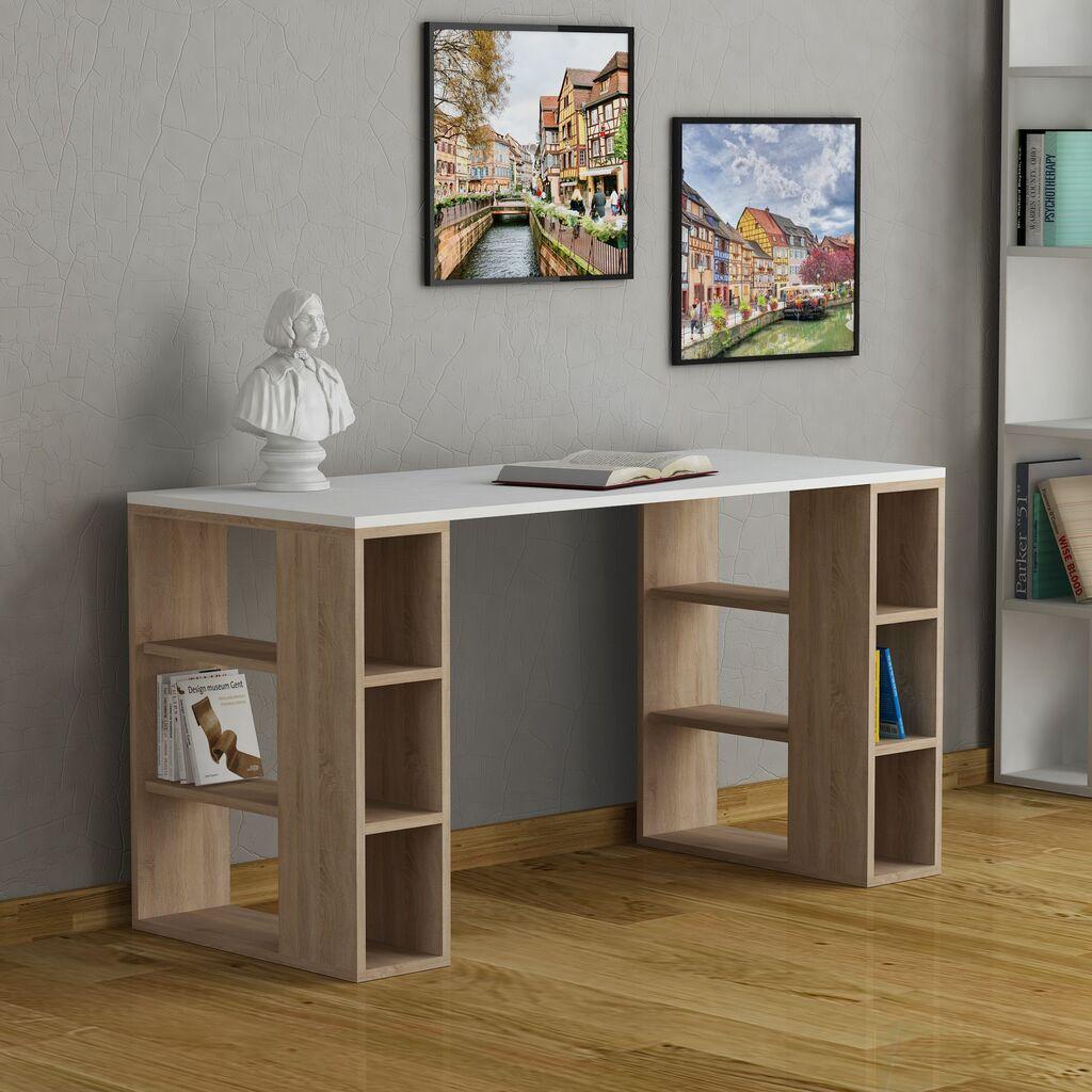 HANAH HOME Colmar Radni sto, 140x75x60cm, Krem-bela