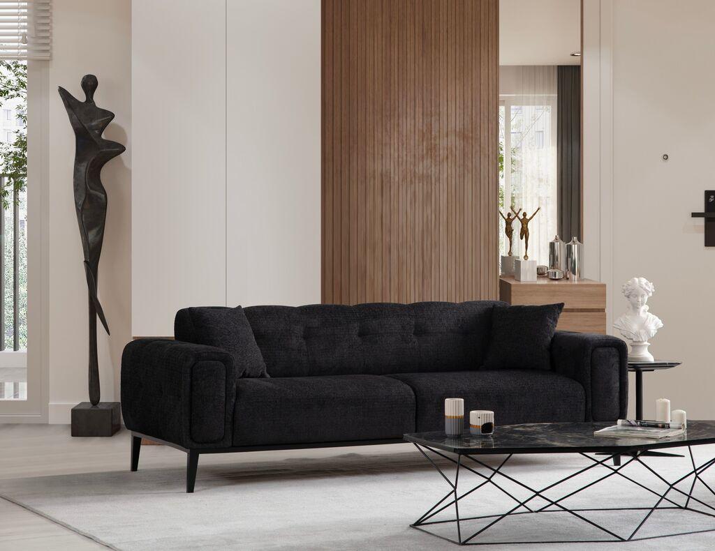 Atelier del Sofa Trosed na razvlačenje Athena 92x76x225cm Crni
