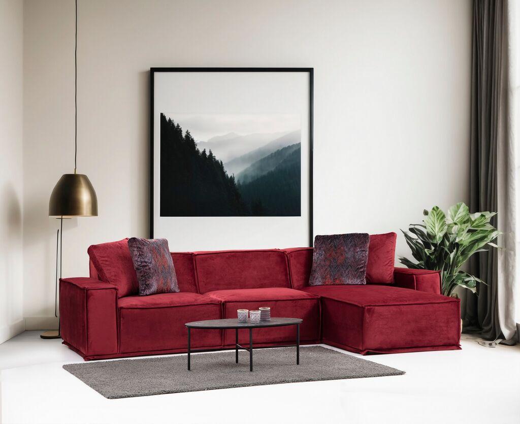 Atelier del Sofa Ugaona garnitura Lego 100x76x300cm Crvena