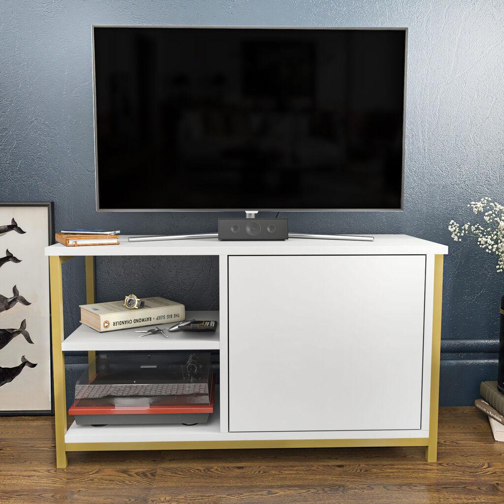 Hanah home TV Komoda Muskegon Zlatno-Bela