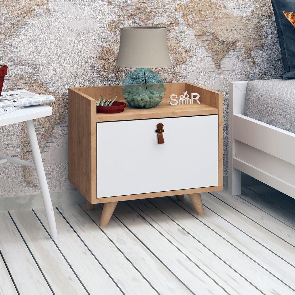 Hanah Home Dopo Noćni stočić, Braon-Bela