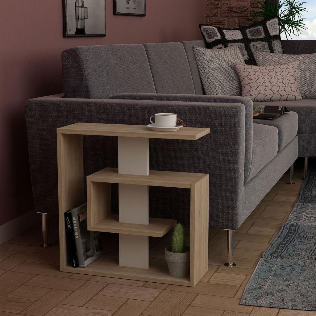 Hanah home Klub sto Saly 55x57x20cm Hrast-Beli