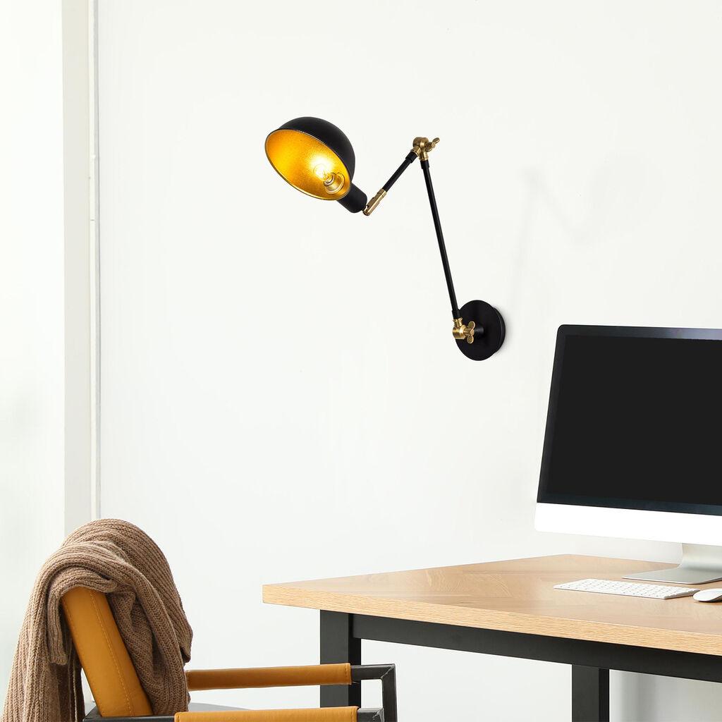 Opviq Zidna lampa E27 Socket, Crno-Zlatna