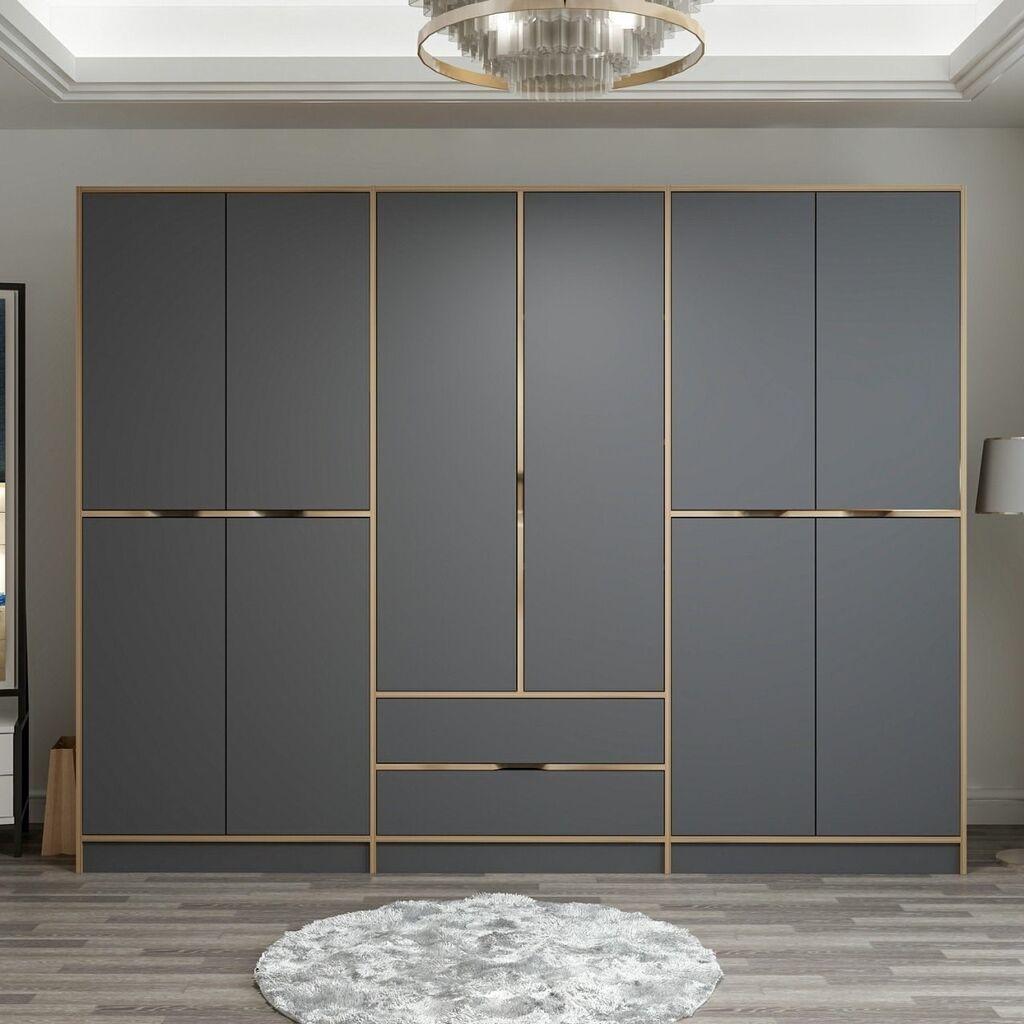 Hanah Home Garderober Elina, 270x210x52cm, Tamnosivi