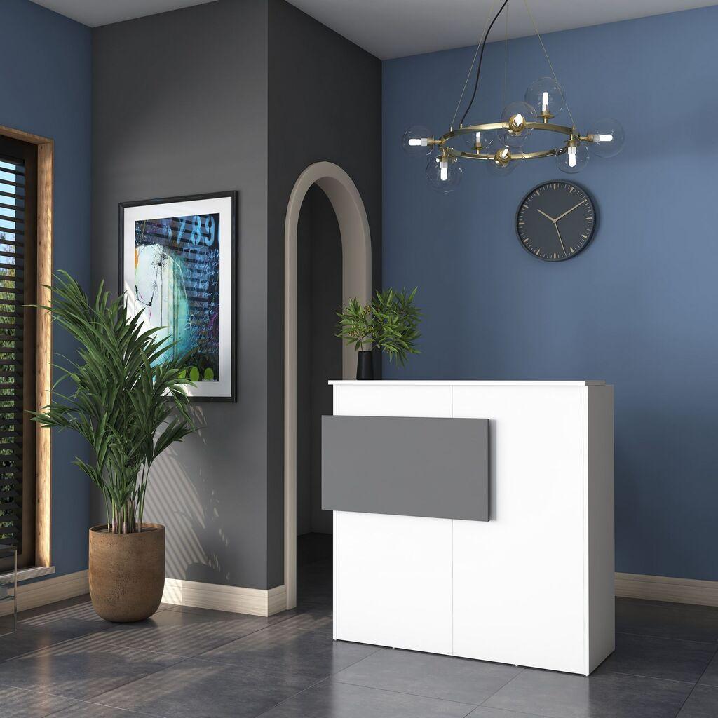 Hanah Home Sto za recepciju 110x110x40cm Belo-Mermer