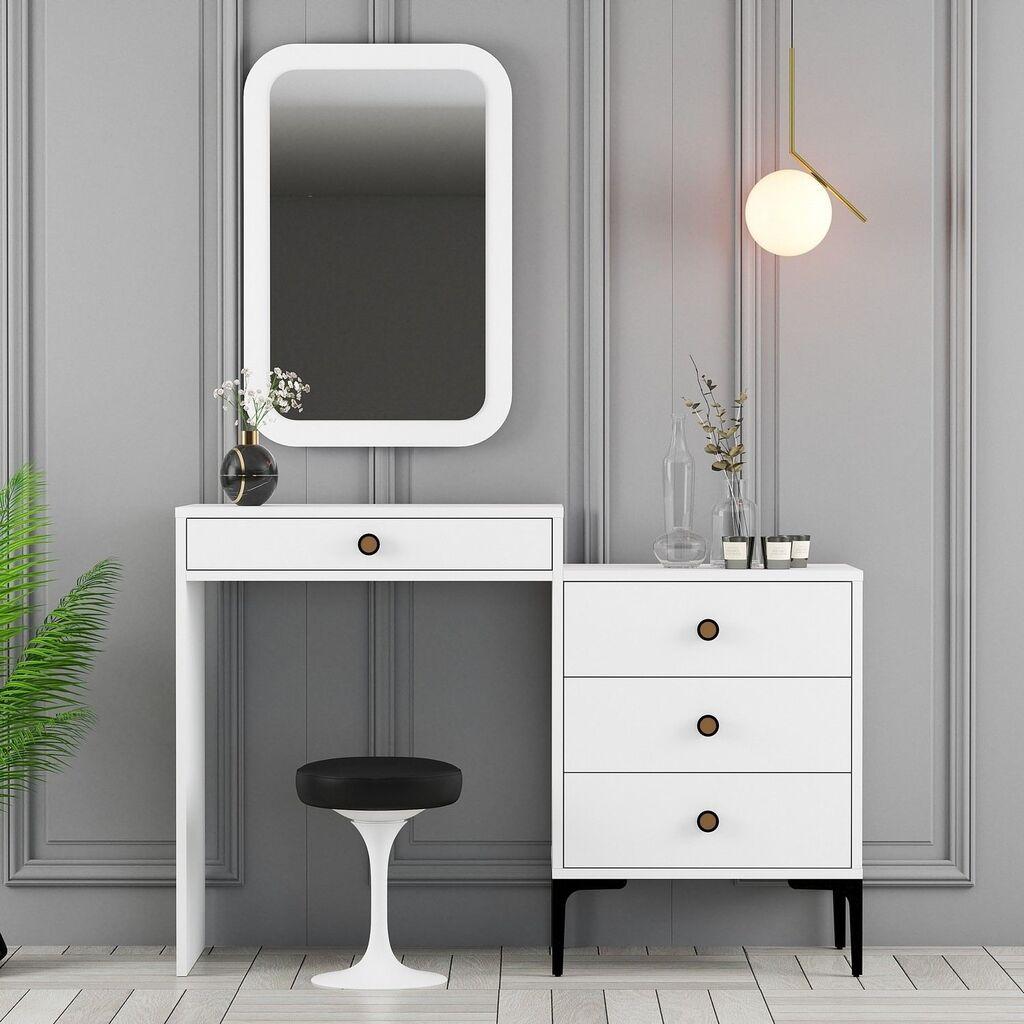 Hanah Home sto za šminkanje Lizbon 549 124x84,7x40cm Bela