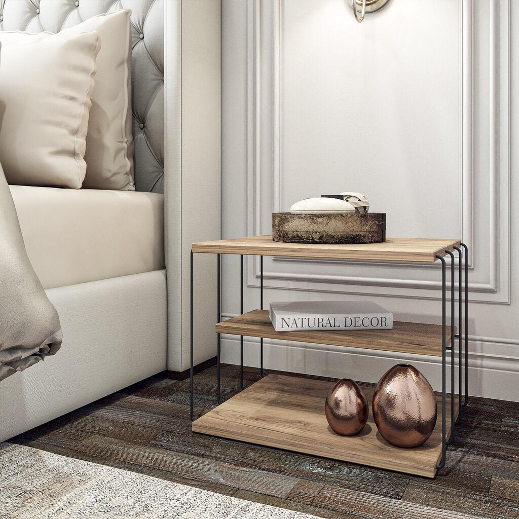 Hanah Home Pomoćni stočić Lifon Atlantic Pine, Braon