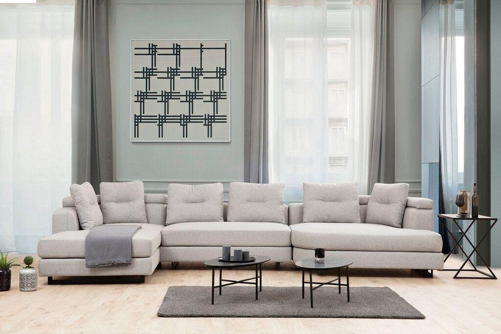 Atelier del Sofa Ugaona garnitura Padova 100x70x140cm Svetlosiva