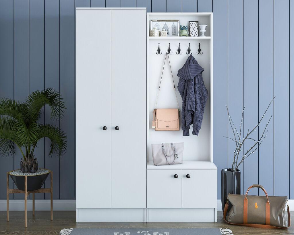 Hanah Home M11 1567 Cipelarnik sa čivilukom, Beli