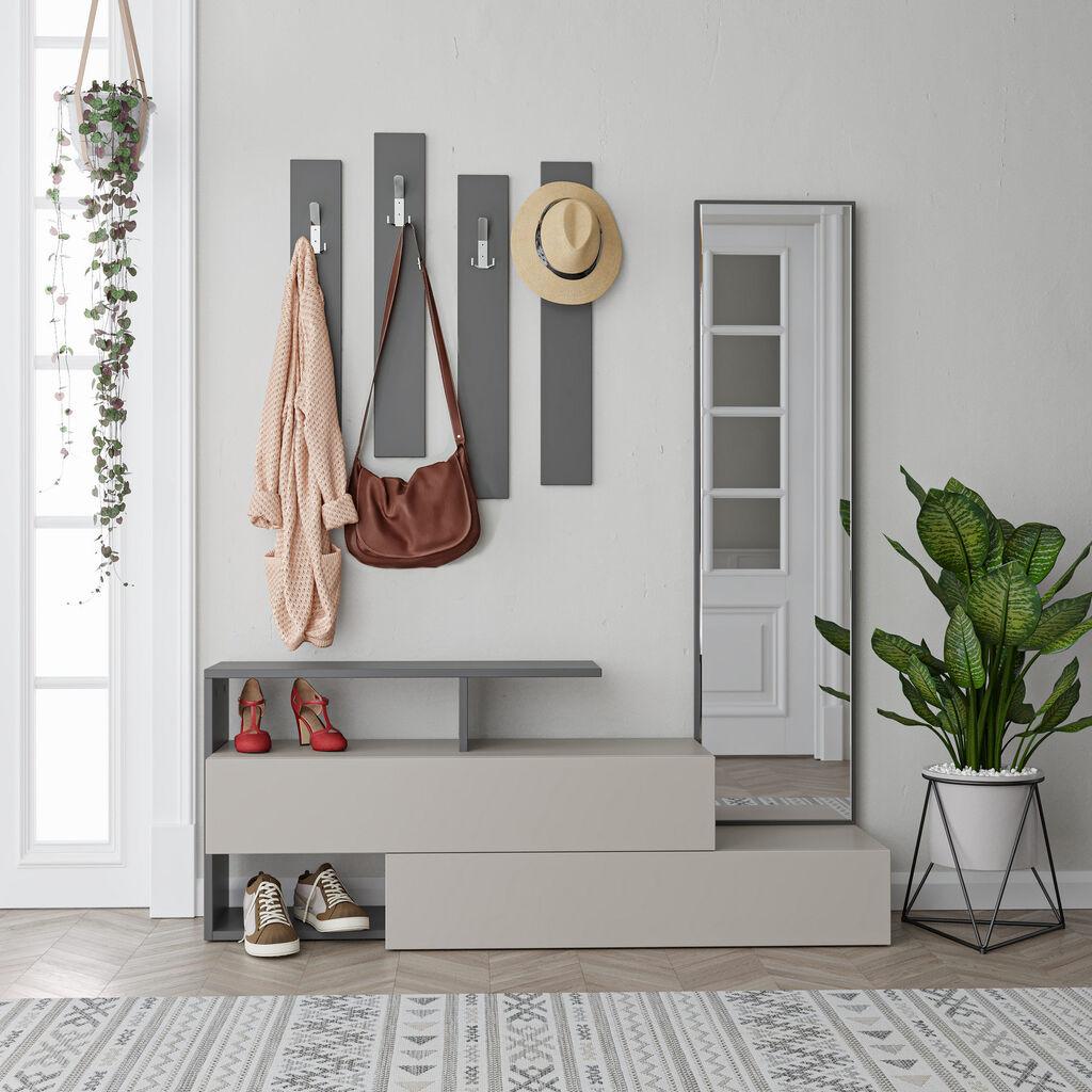 Hanah Home Cipelarnik 137x54,5x35cm Antracit-Krem