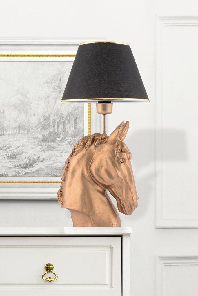 Opviq Horse Black Gold Stona lampa, Zlatno-Crna