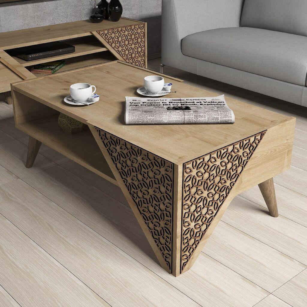 Hanah Home Beril Klub sto, 105x58x40cm, Braon