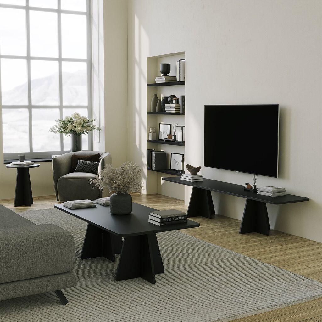 Hanah Home Mushroom TV polica, Crna