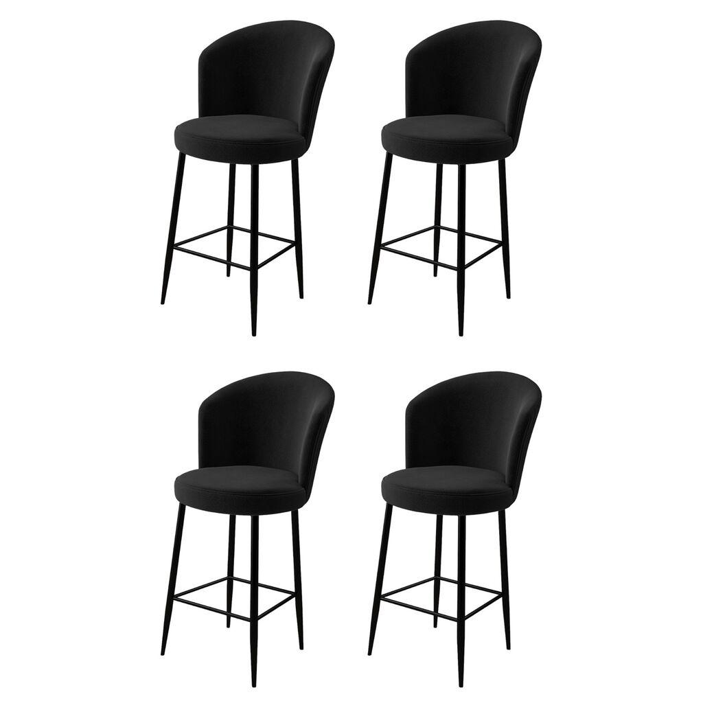 Hanah Home Set 4 barske stolice Fora Crni