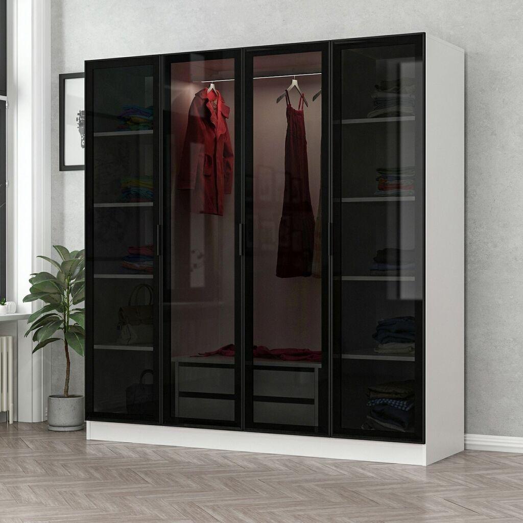 Hanah home Ormar Kale 180x190x52cm Belo-Crni