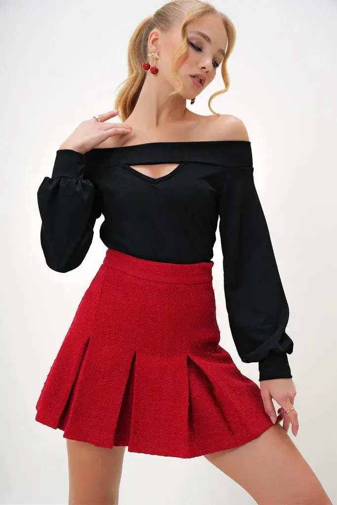 Trend Alacati Stili Ženska bluza dugih rukava Alc-X12948, Crna