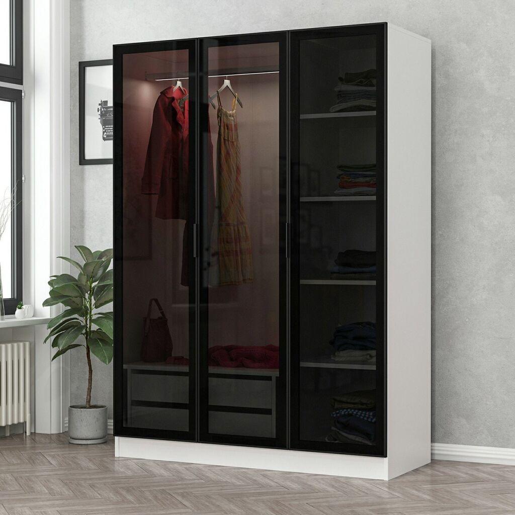 Hanah home Ormar Kale 135x210x52cm Belo-Crni