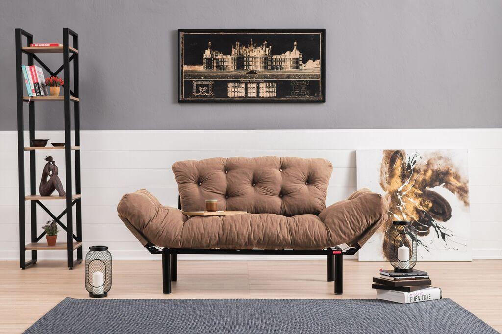 Atelier del Sofa Dvosed na razvlačenje Nitta 155x85x70cm Svetlobraon