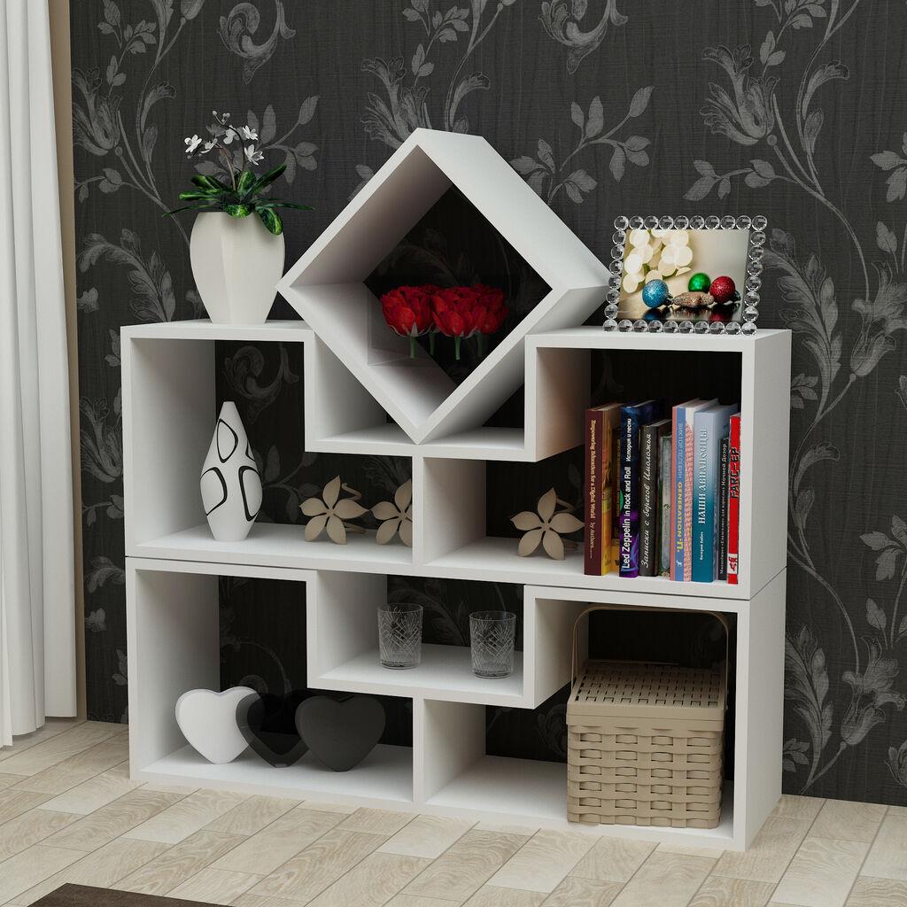 Hanah Home Beled White Polica za knjige 105x76.4x29.5cm, Siva