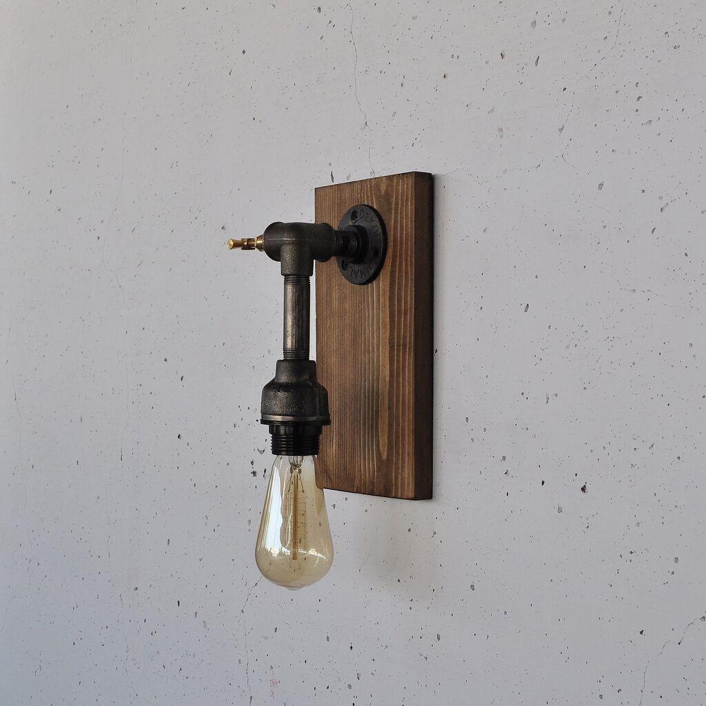 Opviq Zidna lampa E27 Max 200W, Smeđe-Crna
