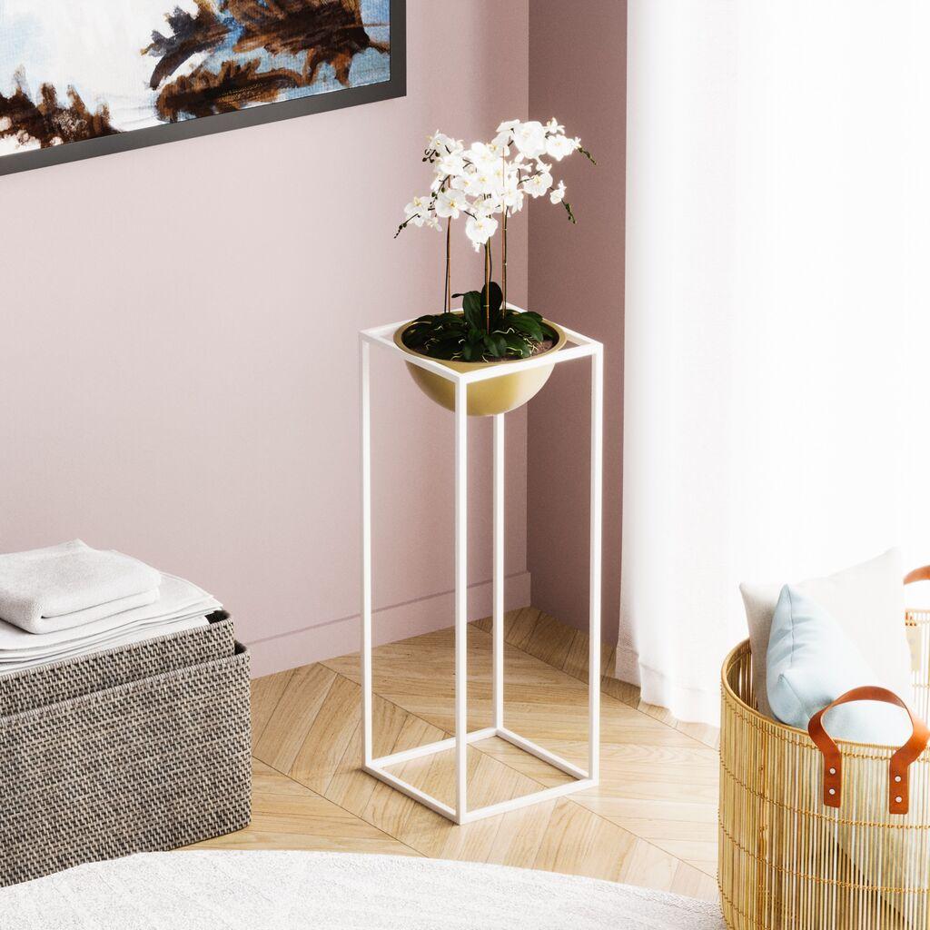 Aberto Design Dekorativna saksija GED-021-C, 60 cm, O 20 cm ,, Bela
