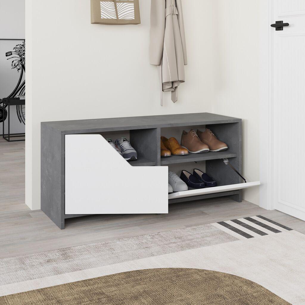 Hanah home Cipelarnik Sivo-Beli