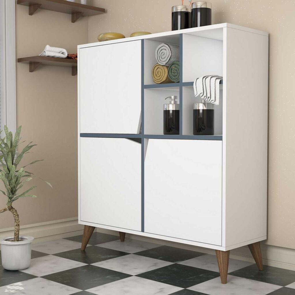 Hanah Home Komoda Pulse 100x115x30cm Belo-Plava