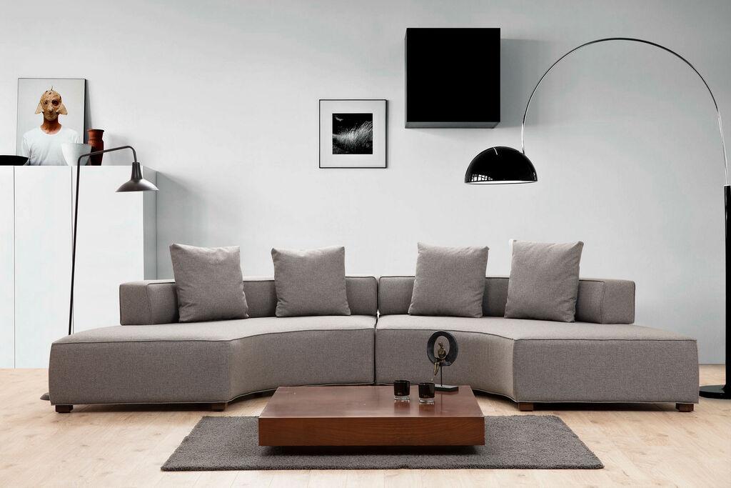 Atelier del Sofa Ugaona garnitura Gondol 105x70x360cm Siva
