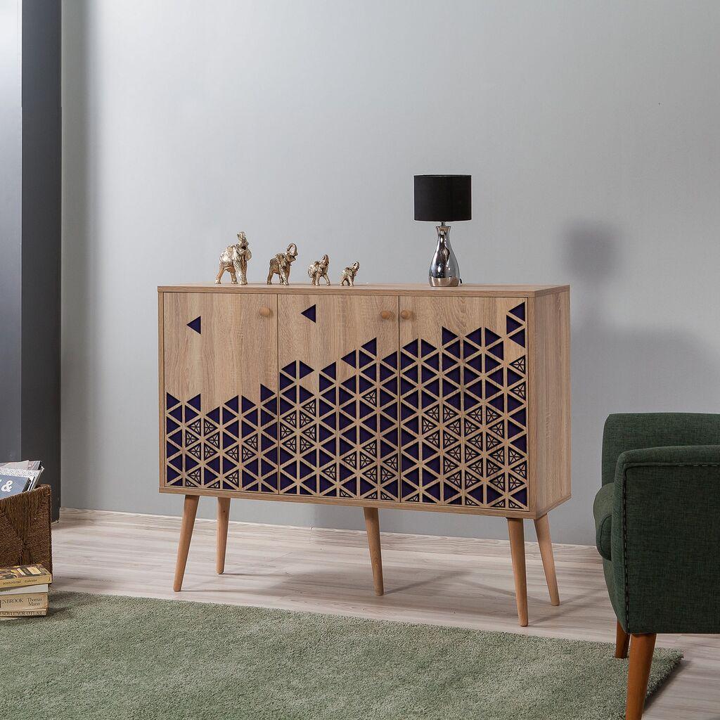 Hanah Home Mega 123 Komoda, Smeđa-Ljubičasta
