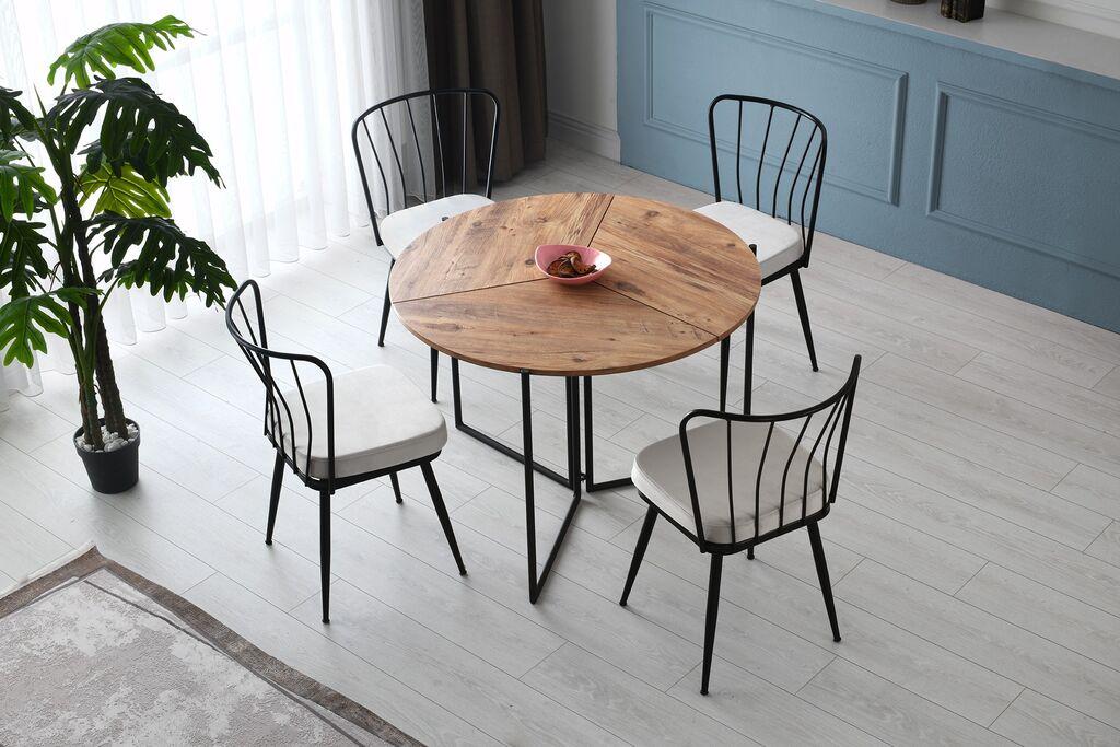 Hanah Home 974NMB1162 Trpezarijski sto, Braon-Crni