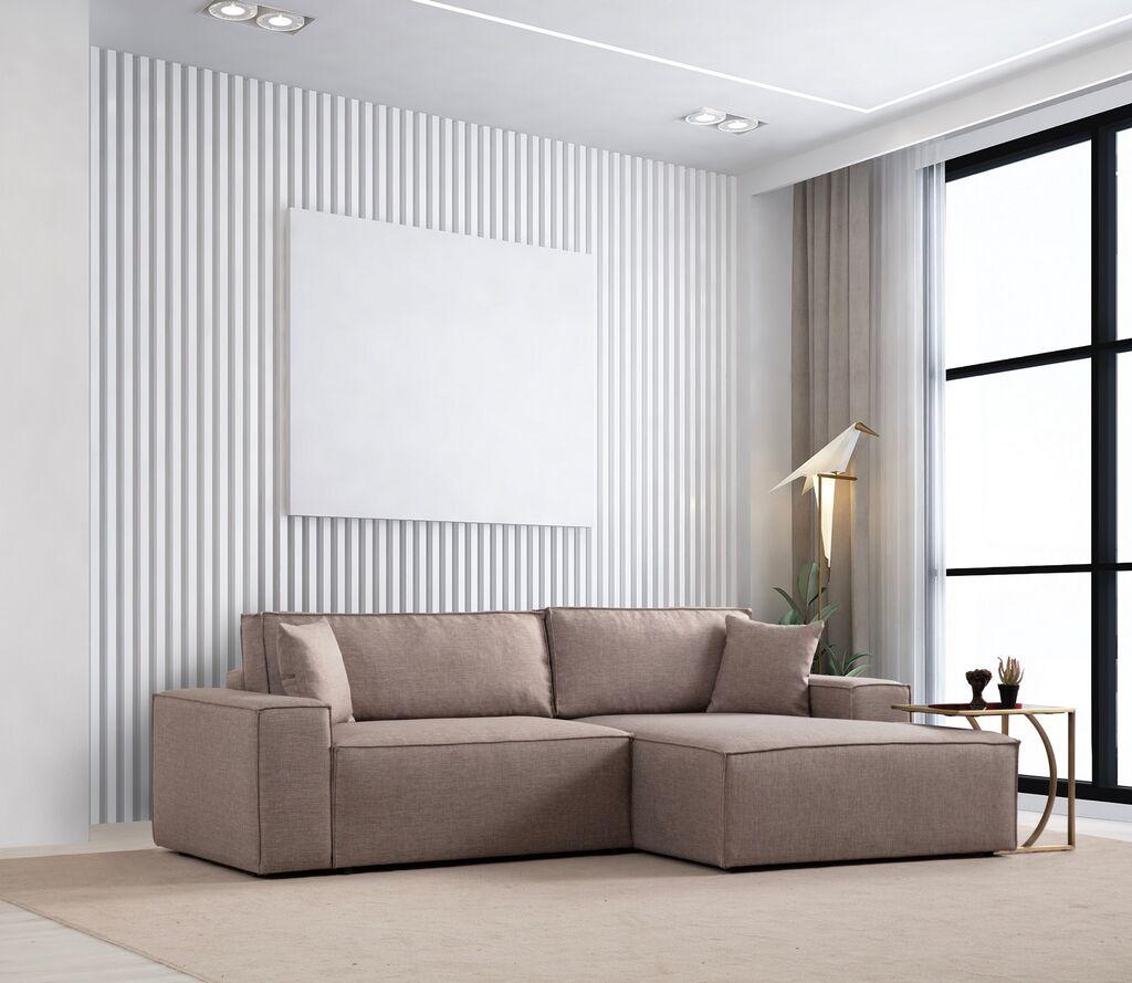 Atelier del Sofa Ugaona garnitura Pirlo 145x43x206cm Braon