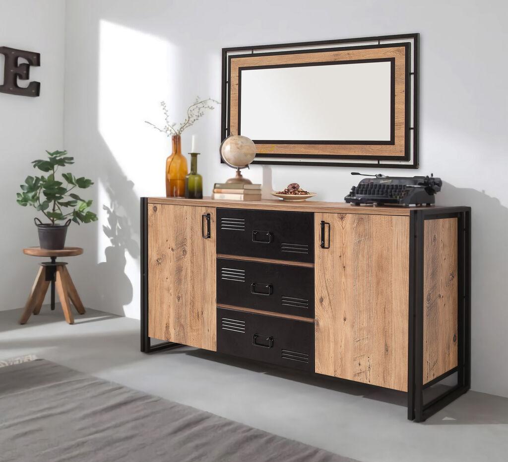 Hanah Home Komoda Cosmo Rio 160x80x45cm Bež-Crna