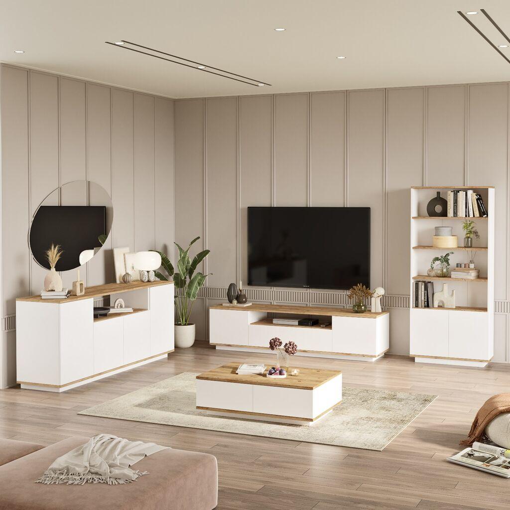 Hanah Home Set nameštaja za dnevnu sobu FR19-AV Bež-Belo