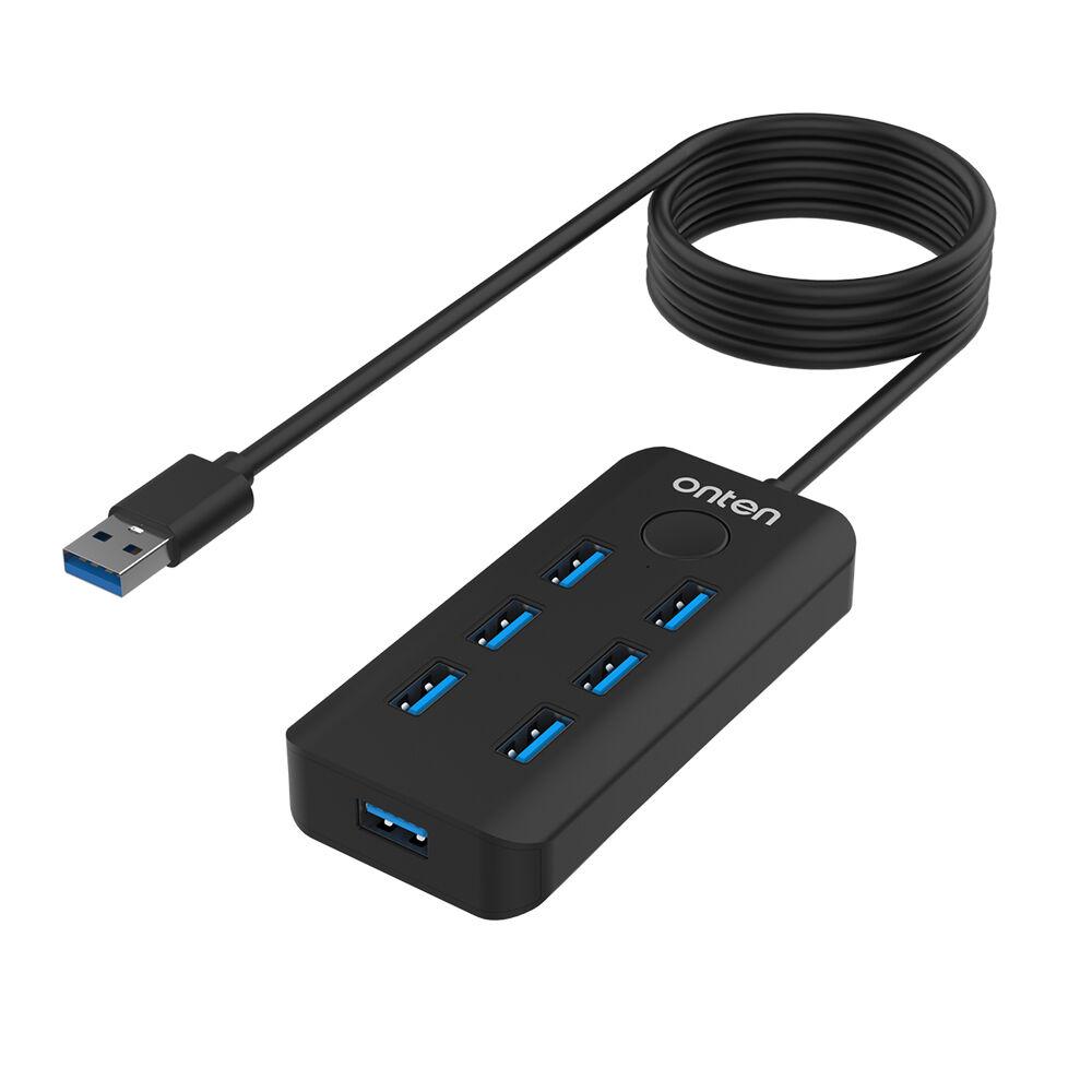 Onten USB Hub OTN-8120, USB 3.2 Gen 1 sa 7 portova, 5Gbps + Lock Screen dugme, kabl 50cm