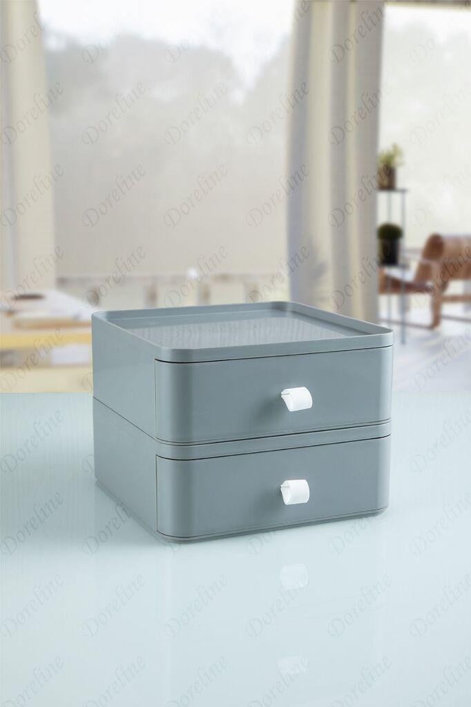 L'essentiel Maison Organizator za šminku OMS, 20x20x15cm, Sivi