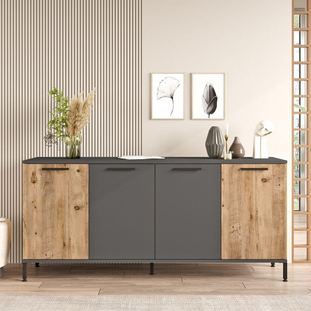 Hanah Home Komoda 160x71,8x40cm Bež-Antracit
