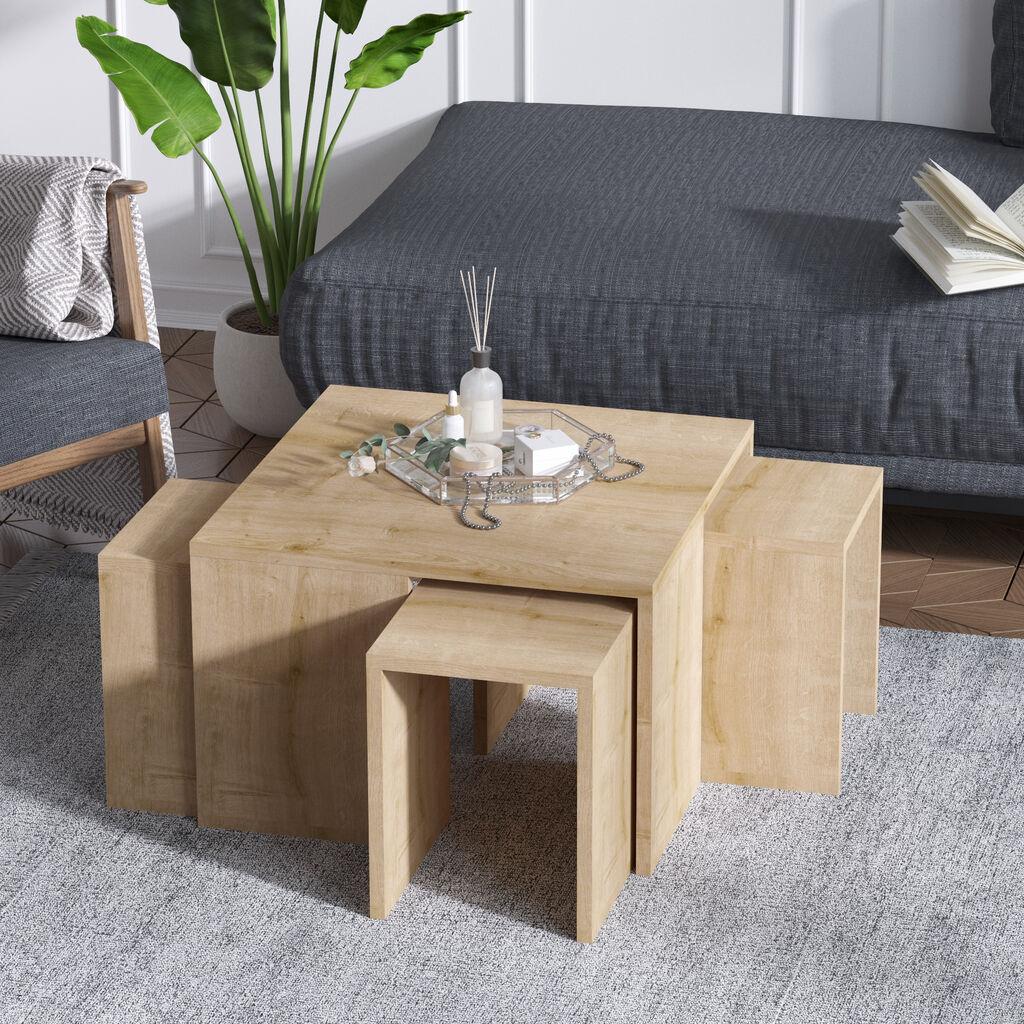 Hanah Home Klub sto Ortanca 60x60x37cm Hrast