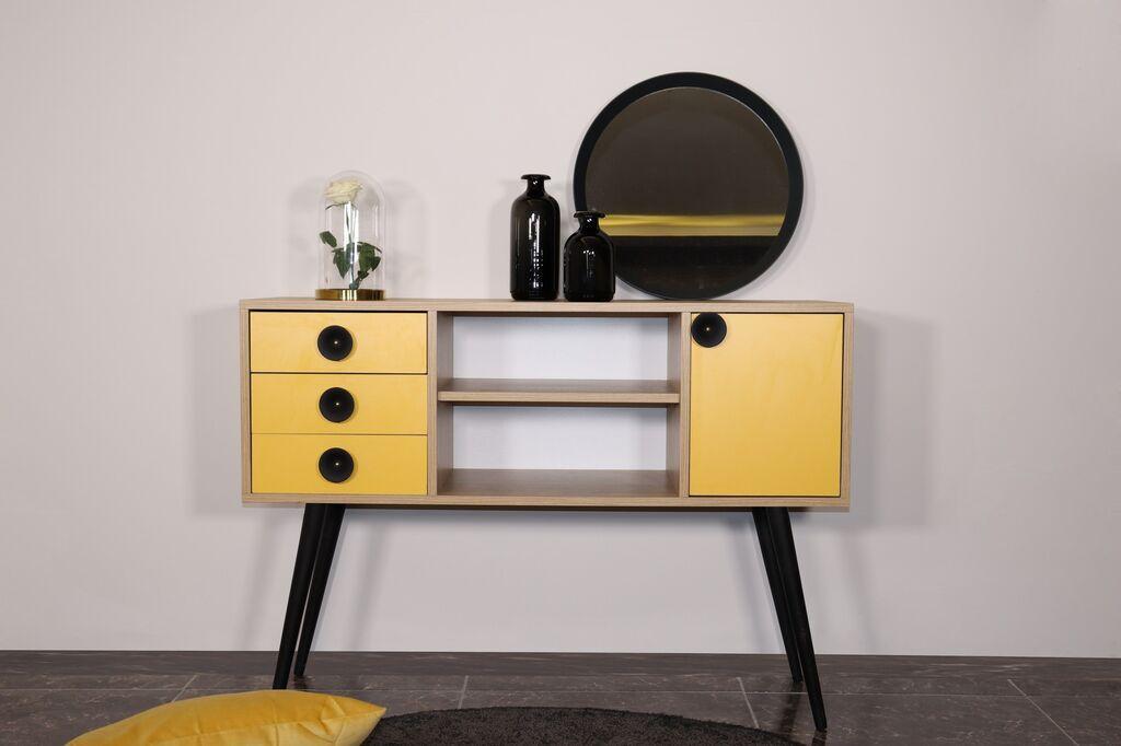 Hanah Home Komoda HAVANA 120x80x40cm Hrast-Žuta