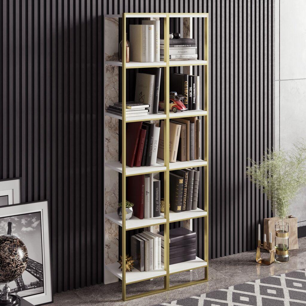 Hanah Home Polka 2 White Polica za knjige 32.2x178.5x31.3cm, Bela