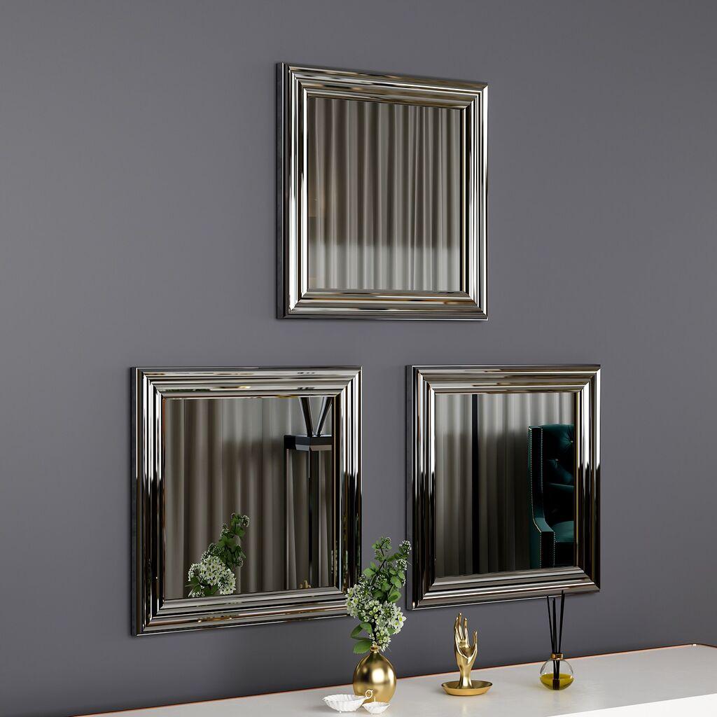 Hanah Home Set 3 ogledala Srebrna