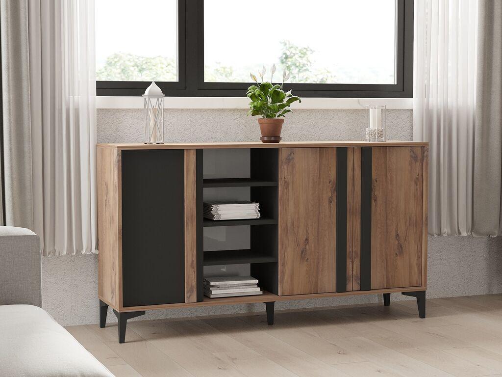 Hanah Home Komoda Dora 160x90x40cm Bež-Antracit