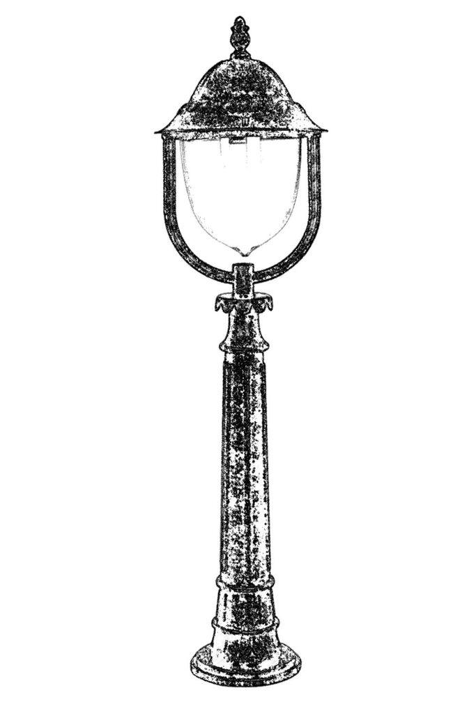 Opviq Spoljna lampa BSU-68212-BKR-M1-B, 115 cm, Podna, IP65, E27, 60W, Braon