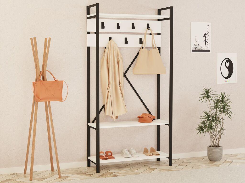 Hanah Home Čiviluk Polica Alfa White, Beli