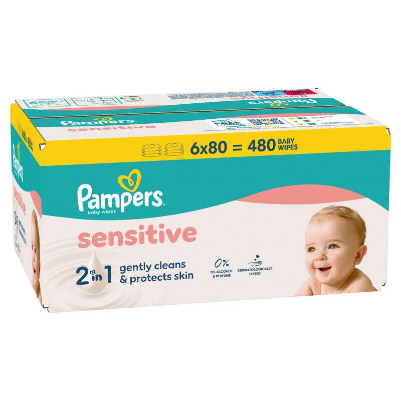 Pampers Vlažne maramice Sensitive, 6x80 komada