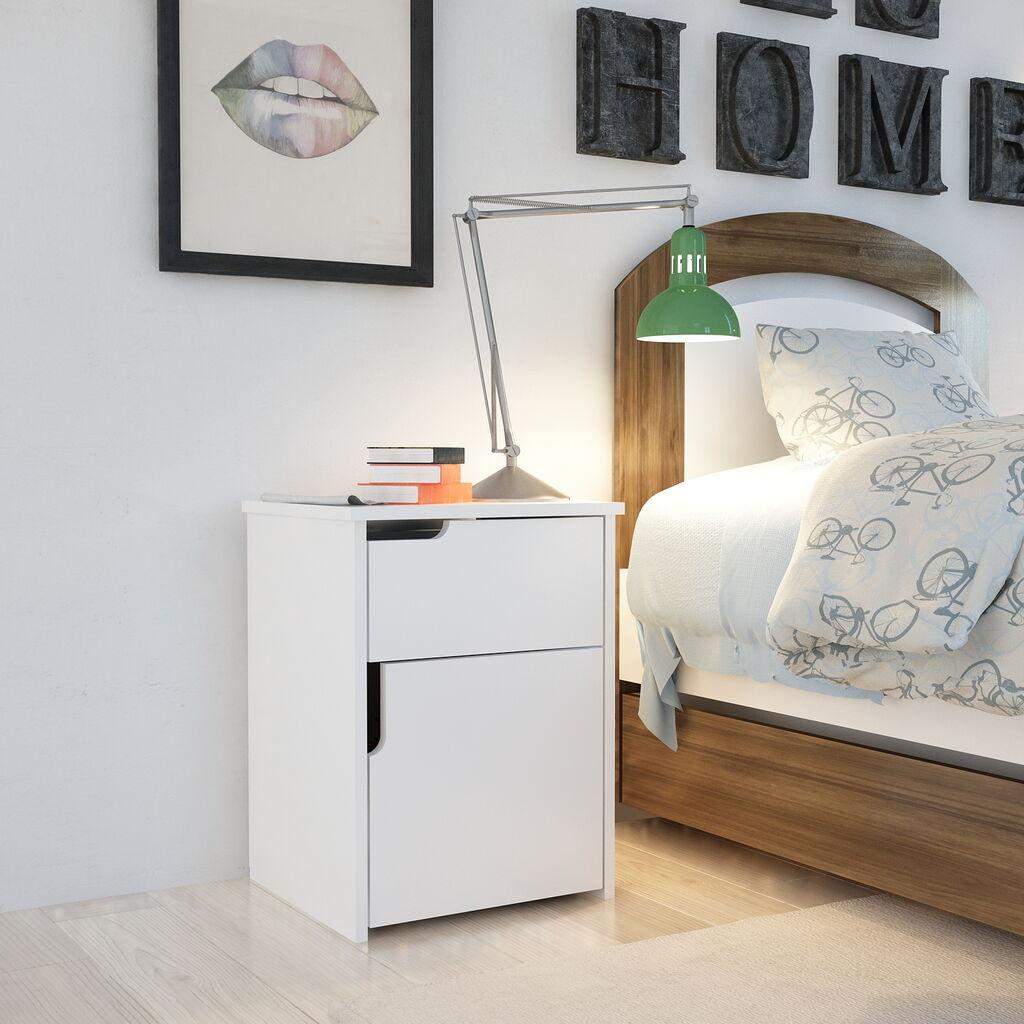 Hanah Home Noćni ormarić Asra 45x60x40cm Beli