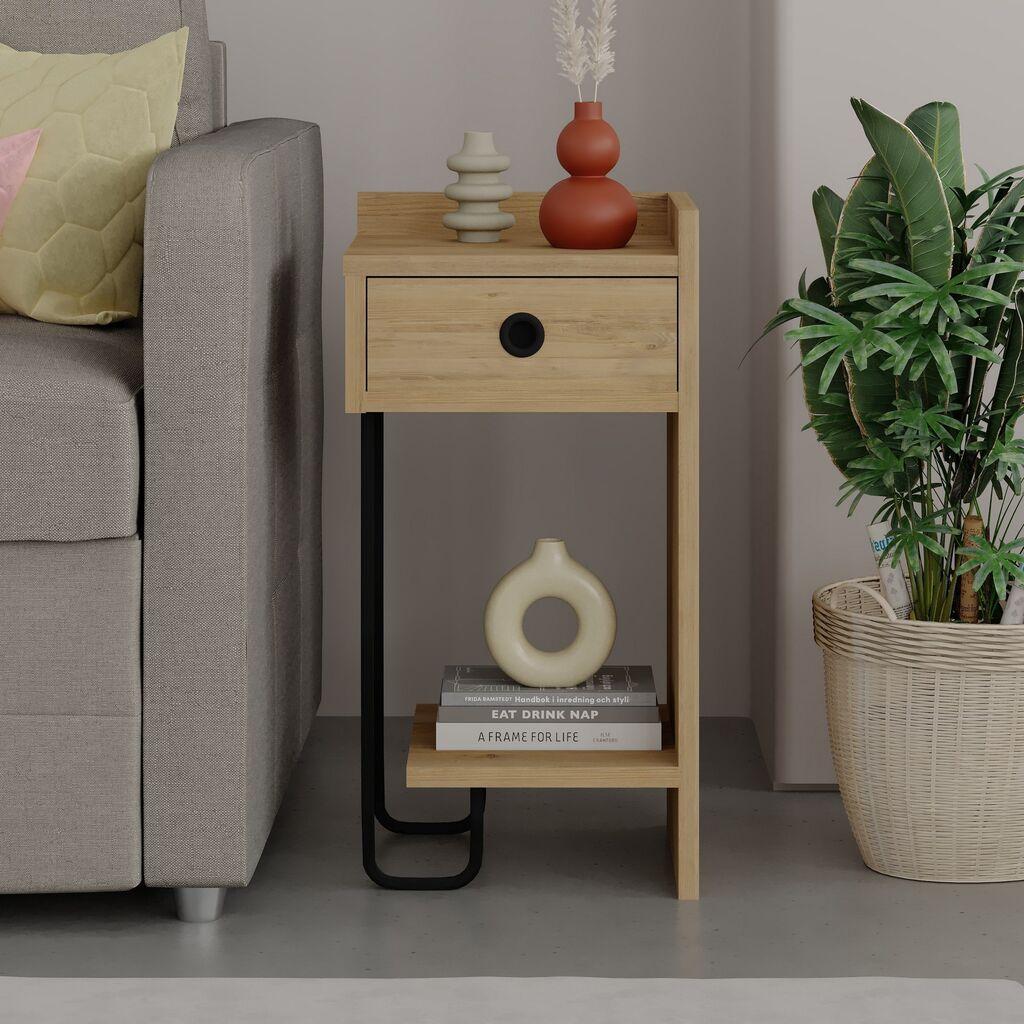 Hanah Home Noćni ormarić Sirius 32x61x30cm Hrast