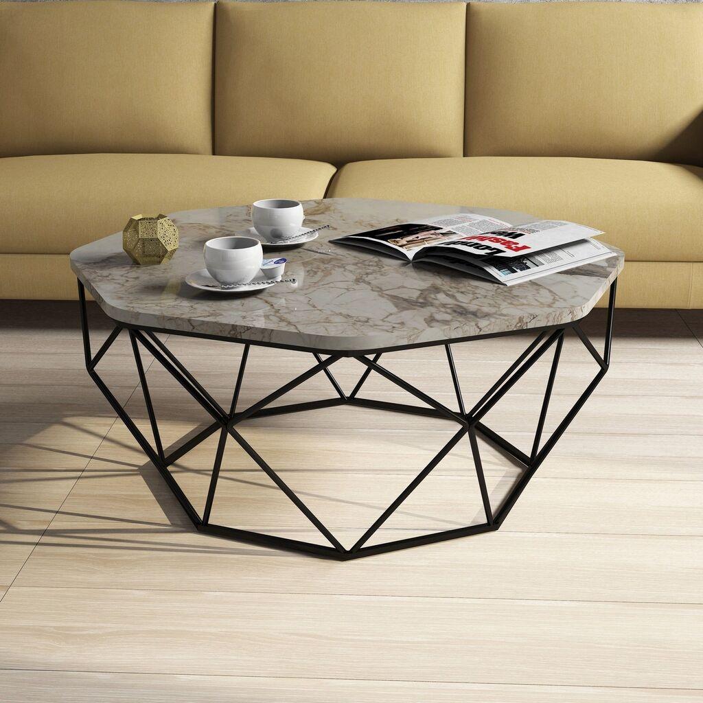 Hanah Home Diamond Klub sto, 90x38x90cm, Bež