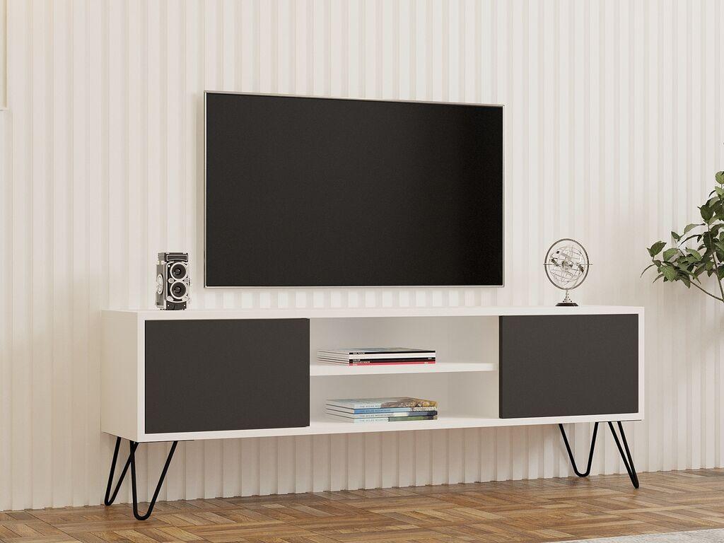 Hanah home TV Komoda Hare Belo-Antracit