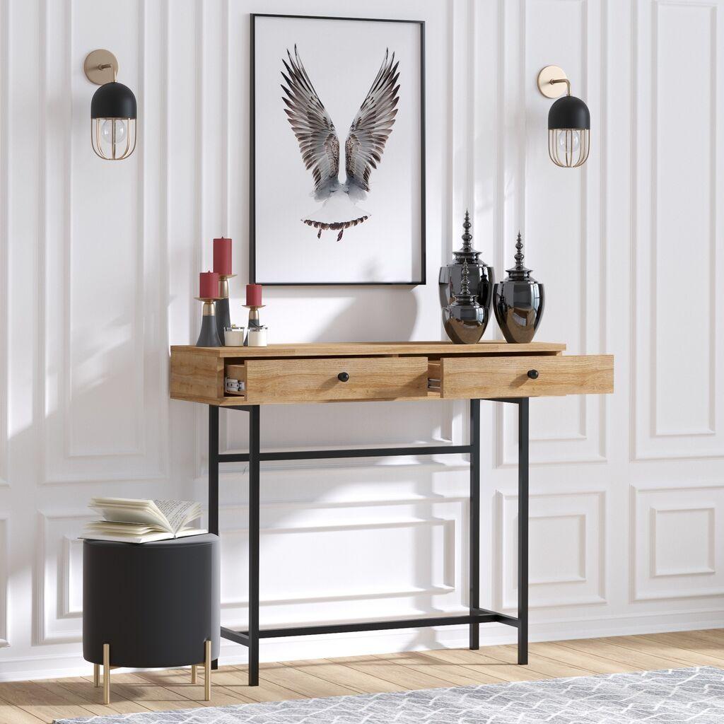 Hanah home Polica 100x86x35cm Hrast-Crna