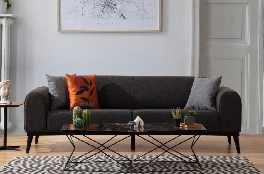 Atelier del Sofa Trosed na razvlačenje Kapri 84x77x220cm Antracit